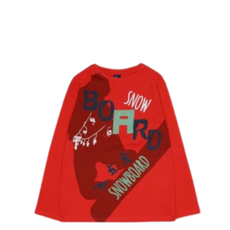 Camiseta manga larga para niño de Street Monkey con diseño de snowboard y tipografía "Be Different", ideal para jóvenes deportistas.