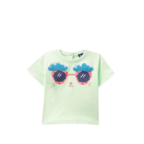 Camiseta manga corta Sunglasses Street Monkey para bebé, con diseño divertido de gafas de sol, ideal para un look veraniego y desenfadado.