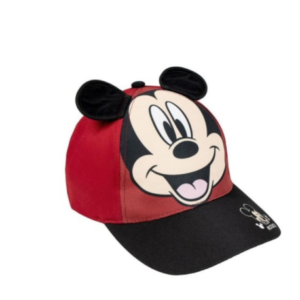 Gorra visera curva niño con aplicaciones Mickey Disney Baby, diseño divertido con orejas de Mickey y estampado en la parte frontal.