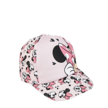 Gorra visera curva para niña Minnie Disney Baby, diseño de Minnie Mouse con estampado en tonos rosados, ideal para los fanáticos de Disney.