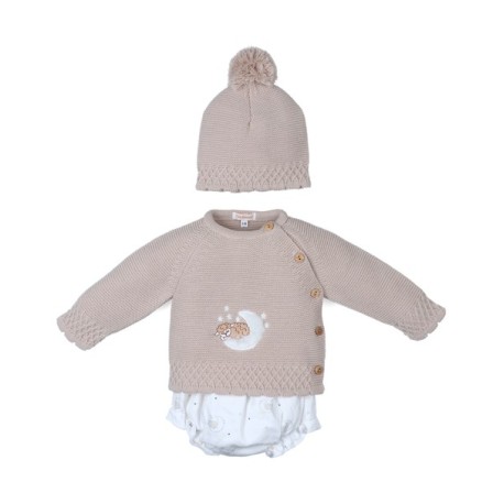 Conjunto 3 piezas bebé manga larga