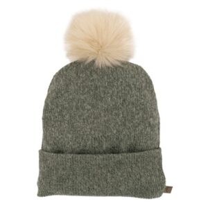 Gorro bebé verde con pompón - Calamaro Baby