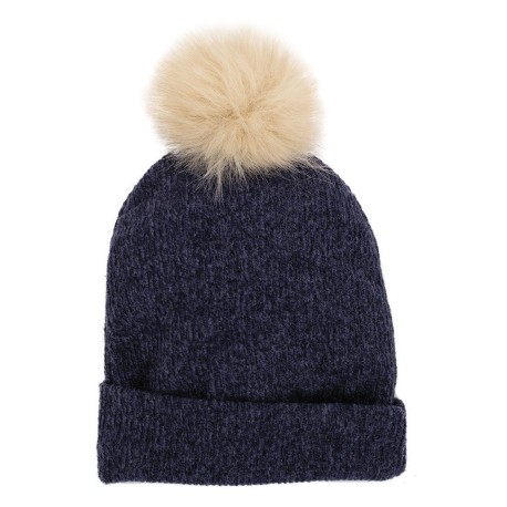 Gorro bebé azul marino con pompón - Calamaro Baby