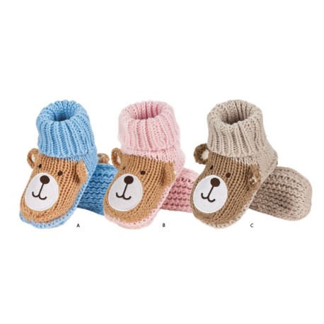 Patuco bebé rosa con oso