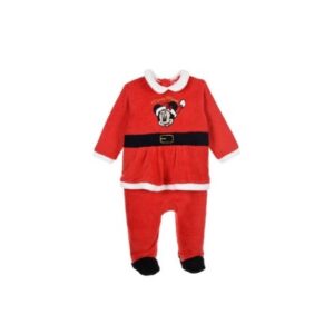 Pijama pelele Mickey Mouse con motivos navideños, color rojo, ideal para Navidad.