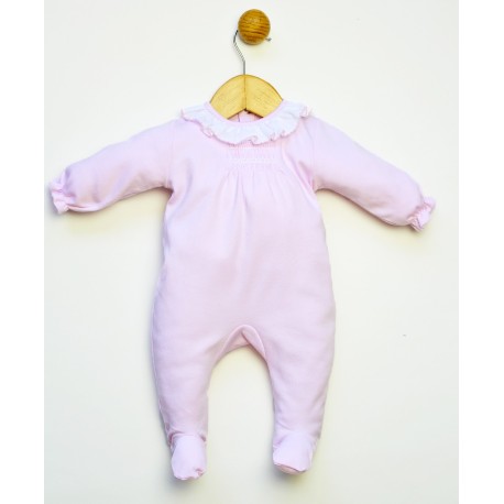 Pijama tipo pelele algodón cuello volante de la marca Popys.