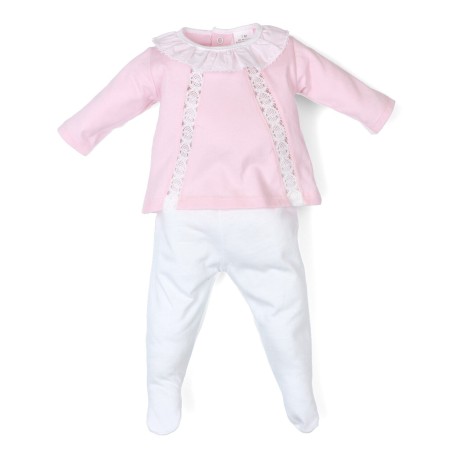 Conjunto polaina cuello volante