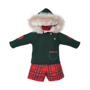 Conjunto 2 piezas bebé niño con sudadera y pantalón corto