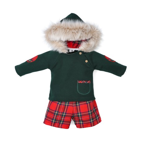 Conjunto 2 piezas bebé niño con sudadera y pantalón corto