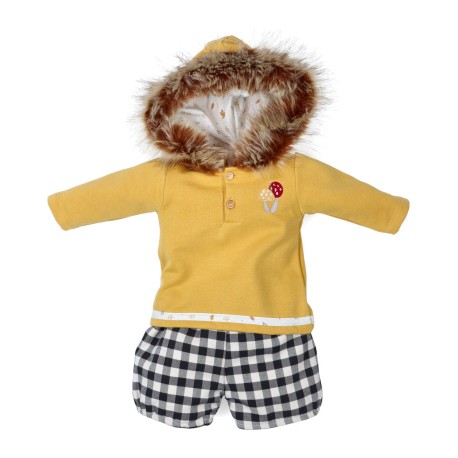 Conjunto 2 piezas bebé niño con sudadera y pantalón corto