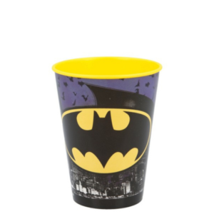 Vaso Easy 260ml Batman Symbol, con el famoso logo de Batman en colores amarillos y negros, ideal para los fanáticos de Batman.
