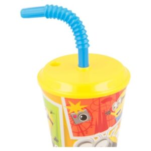 Vaso Caña Easy 430 ml Minions Fun Land para niños, diseño de Minions.