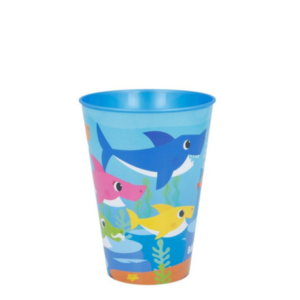Vaso Easy 430ml Baby Shark Disney Baby, diseño colorido con peces de Baby Shark, ideal para los más pequeños.