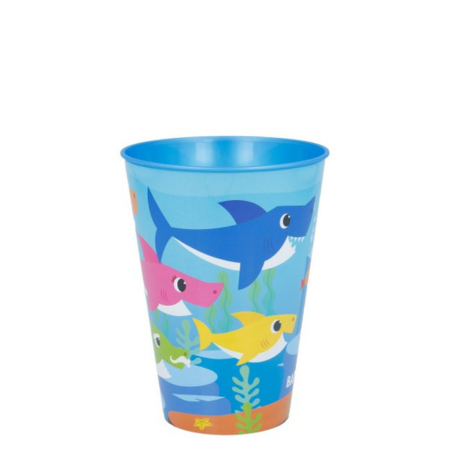 Vaso Easy 430ml Baby Shark Disney Baby, diseño colorido con peces de Baby Shark, ideal para los más pequeños.