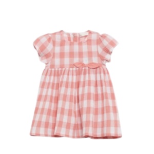 Vestido corto niña Street Monkey de cuadros vichy en tonos suaves, con diseño fresco y cómodo ideal para el verano.