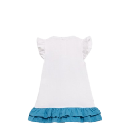 Vestido corto para niña Street Monkey con diseño de mariposa de colores brillantes, ideal para el verano.