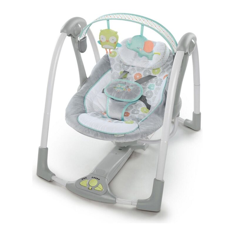 Mecedora Compact Swing Hugs Blanco Gris Ingenuity en Babyzone