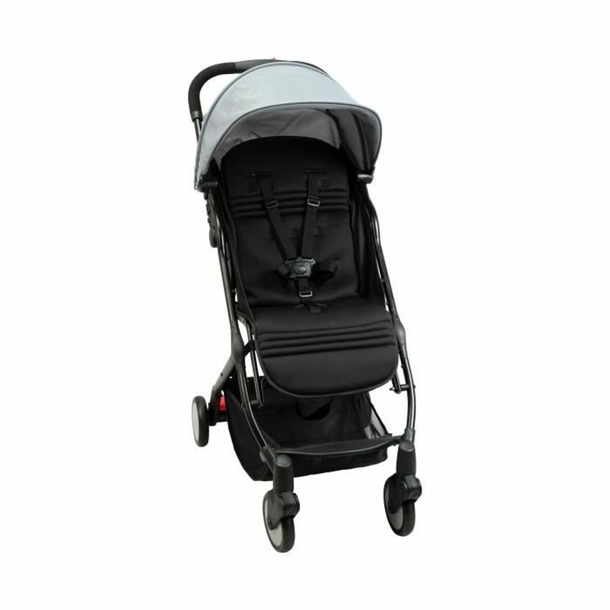 Carro de Paseo para Bebé Bambisol Negro Gris, carrito de bebé compacto y seguro, ideal para paseos.
