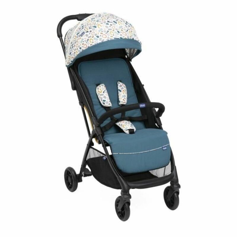 Carro de Paseo para Bebé Chicco Glee Joyful Teal - Carrito plegable con ruedas macizas y protección solar