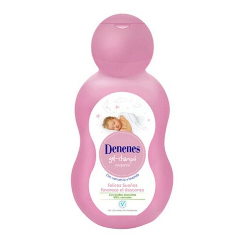 Gel y Champú Relajante Felices Sueños 500ml Denenes, para el cuidado del bebé.