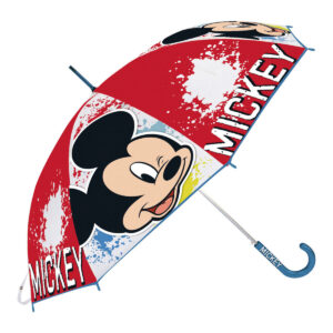 Paraguas Mickey Mouse Happy Smiles Rojo Azul (Ø 80 cm) - Disney, diseño con Mickey Mouse.