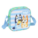 Bolso Bandolera Bluey Sisters Verde 16 x 18 x 4 cm, diseño infantil de Bluey y Bingo.