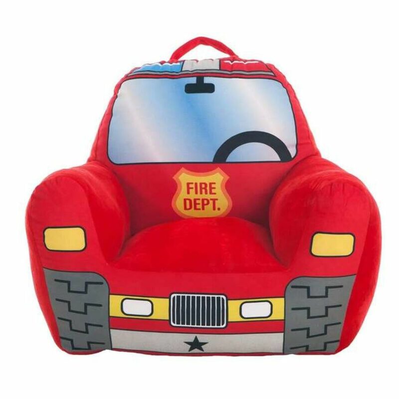 Sillón Infantil Camión de Bomberos Rojo, diseño divertido y cómodo para niños.