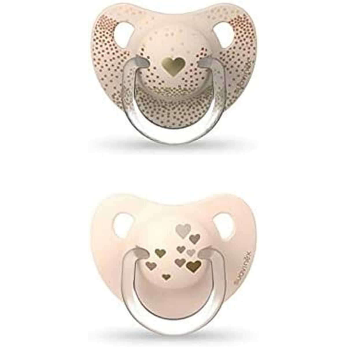 Chupete Suavinex con tetina anatómica de silicona, diseño unisex, ideal para bebés de 6-12 meses.