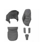 Accesorios Chicco Urban Stroller, conjunto de capota, saco, acolchado y protectores en color gris para carrito de bebé.