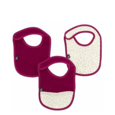 Babero Domiva algodón 3 piezas color fucsia.