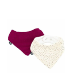 Babero Domiva rosa de algodón tipo bandana, pack de 2 unidades para bebé.