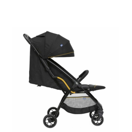 Carro de paseo para bebé Chicco Glee Unven negro, carrito ligero y compacto con capota amplia y diseño moderno.
