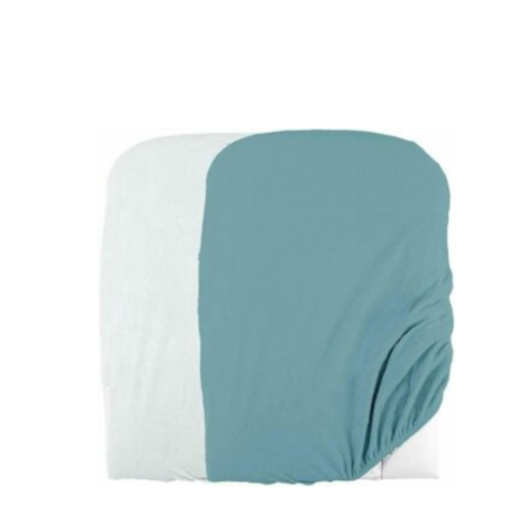 Cubrecamas Domiva 50 x 75 cm, color bicolor blanco y azul, para cuna de bebé.