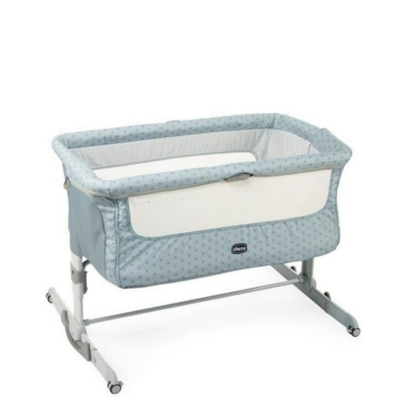 Cuna de viaje Chicco Next2Me Dream turquesa, cuna colecho con laterales de malla y altura regulable.