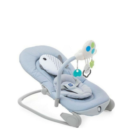 Hamaca para bebé Balloon Dots Azul Chicco, hamaca acolchada con arco de juguetes y diseño suave para el descanso del bebé.