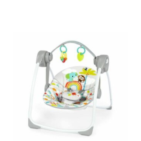 Hamaca Bright Starts con diseño colorido y segura para bebé.