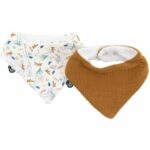 Babero Domiva de algodón tipo bandana, pack de 2 unidades para bebé.