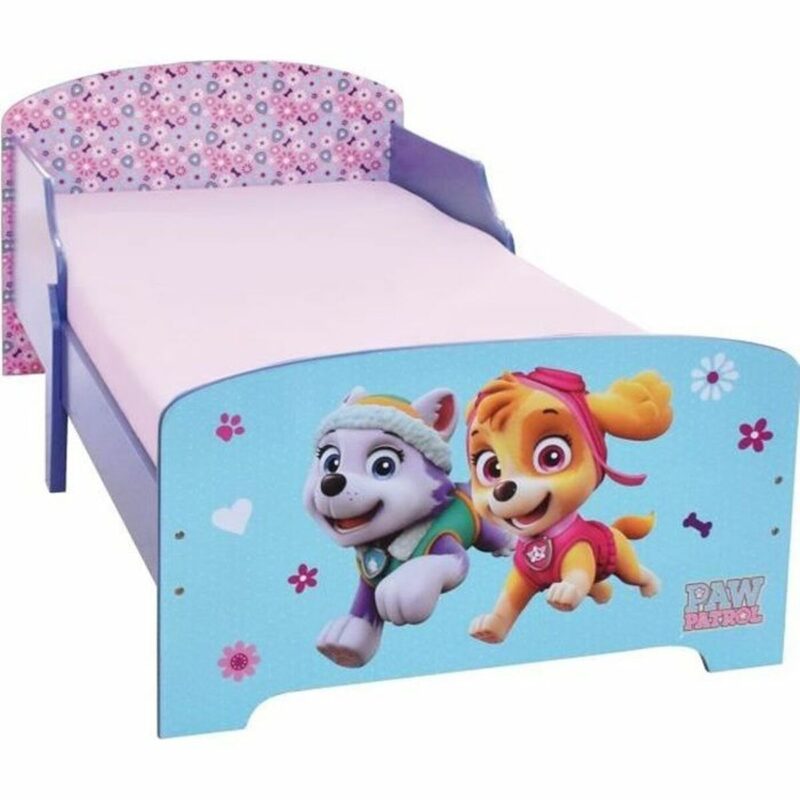 Cama infantil The Paw Patrol 140 x 70 cm con diseño rosa y rosé