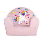 Sillón Infantil Rosa claro Unicornio con diseño de unicornio y colores brillantes.
