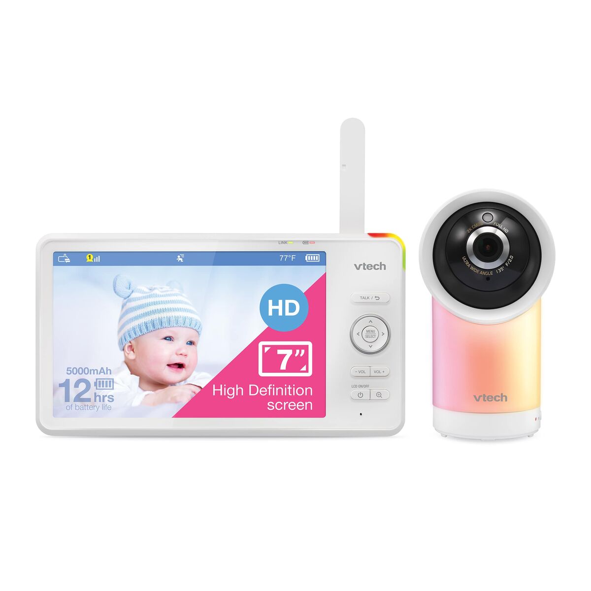 Vigilabebés Vtech RM7766HD con pantalla HD y conectividad Wi-Fi para bebés