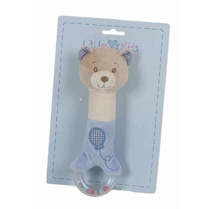 Peluche Sonajero Vichi Azul Oso Mordedor 20 cm juguete bebé suave educativo