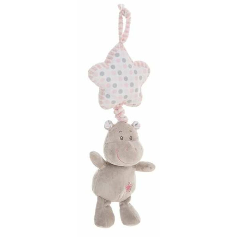 Peluche Sonajero Hipopótamo Rosa 35 cm juguete bebé suave educativo +3 años