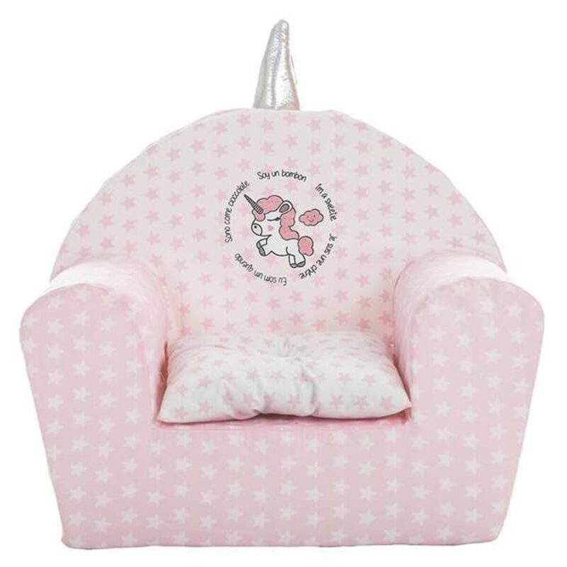 Sillón infantil estrellas unicornio 44x34x53 cm asiento niño