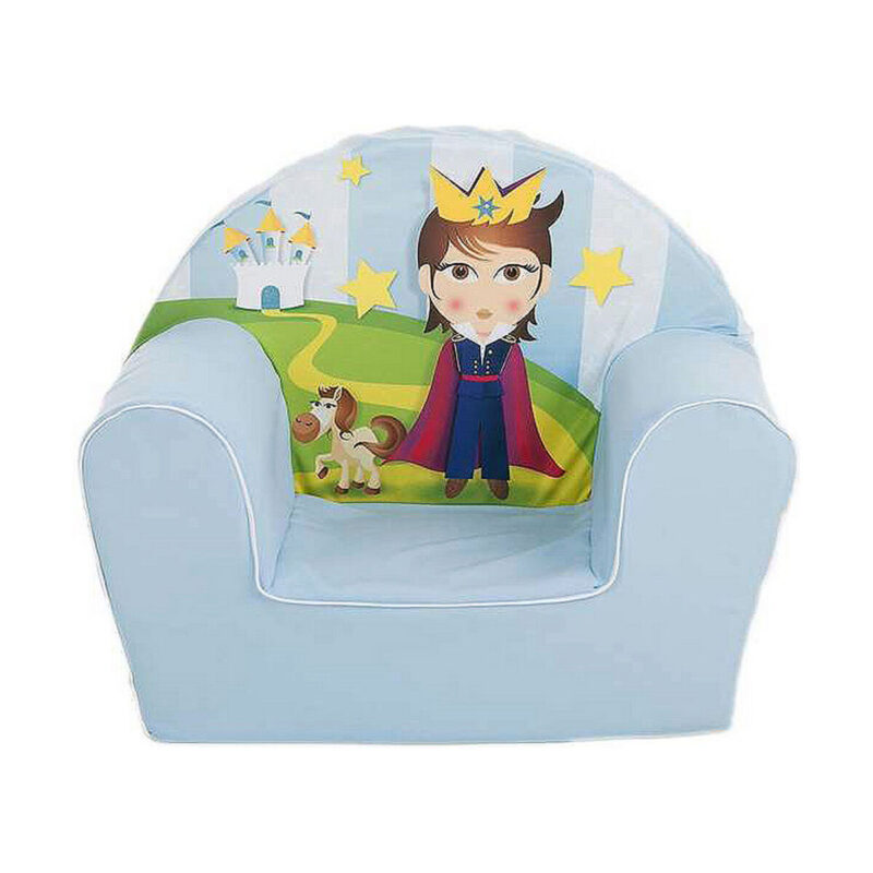 Sillón infantil azul príncipe 44x34x53 cm espuma poliéster
