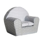 Sillón infantil gris estrellas con cojín espuma asiento niño