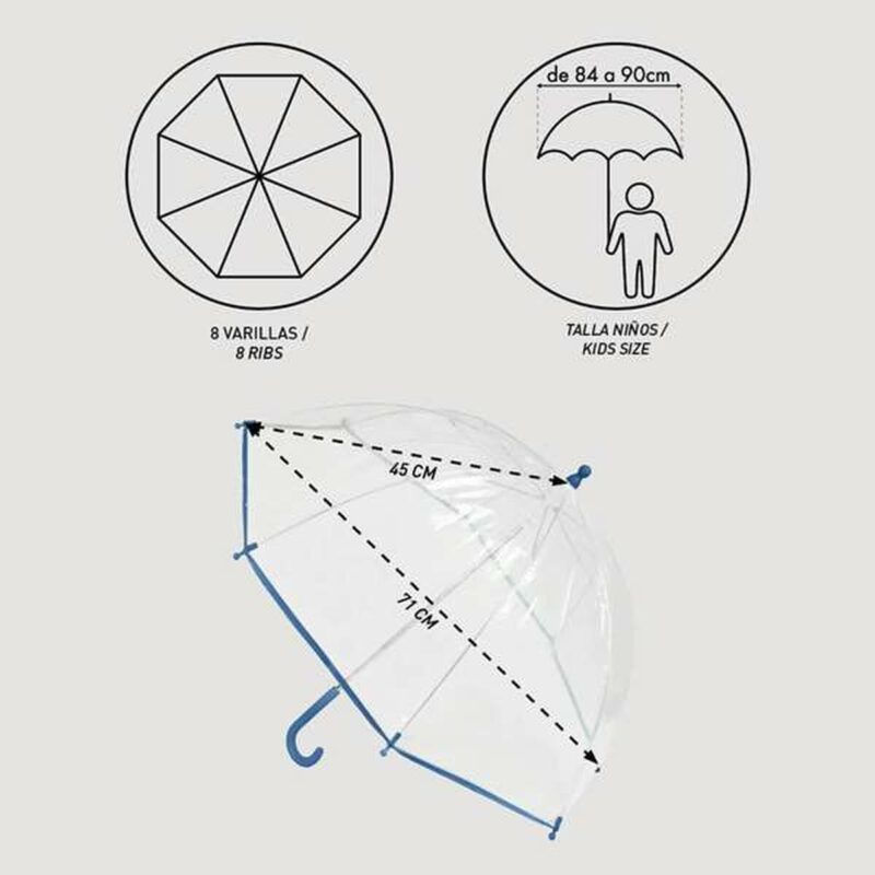 Paraguas Burbuja Minnie Mouse rojo infantil 45 cm transparente POE resistente Disney