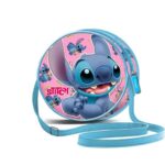 Bolso bandolera Stitch azul 18,5x18,5x7 cm infantil con cremallera