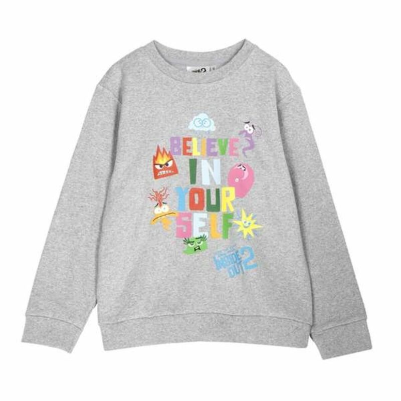 Sudadera Inside Out gris sin capucha infantil unisex cómoda suave