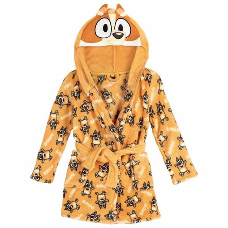 Batín Infantil Bluey naranja suave cómodo niños casa
