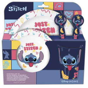Set de vajilla infantil Stitch Sweet Infantil 5 piezas azul y lila para niños